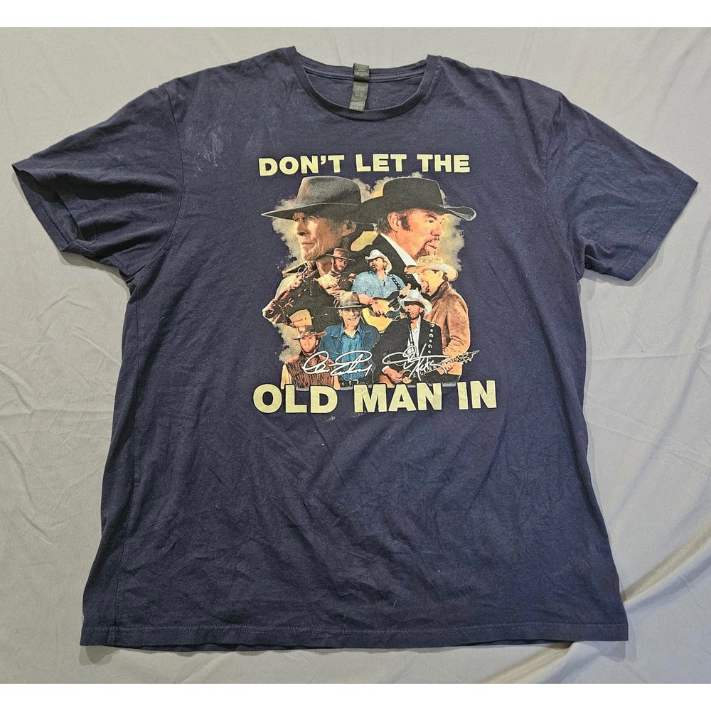 Toby Keith Clint Eastwood T-Shirt Mens XL Navy Don't Let The Old Man In